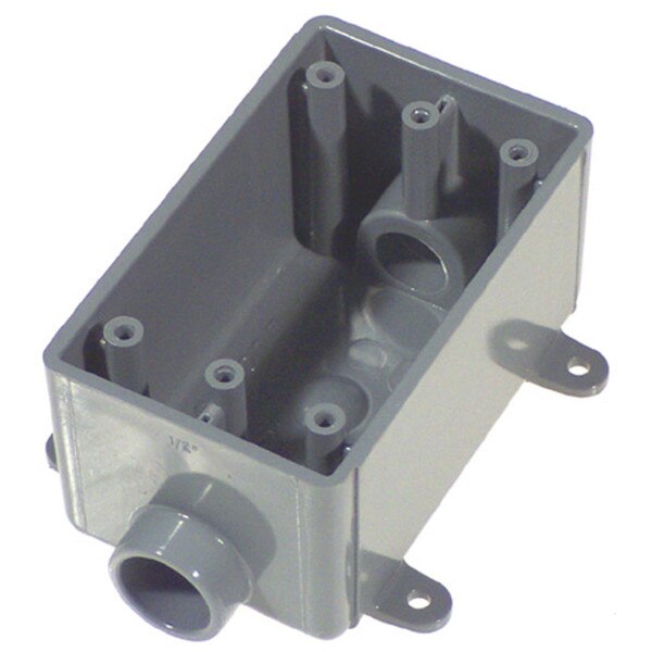 3/4 in. Single Gang FSC Box with Feet, Gray | City Mill