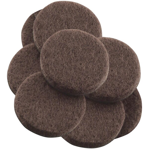 11/2 in. Brown Round SelfStick Felt Pads 8 Count City Mill