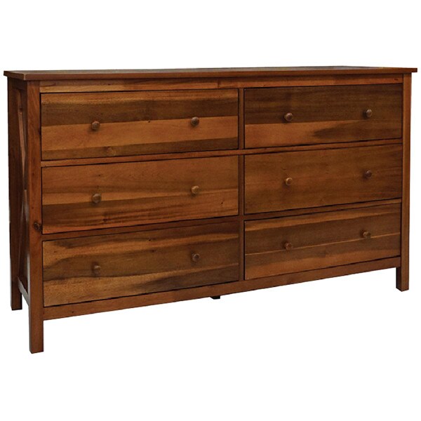 Alii 6 Drawer Dresser, Koa Finish