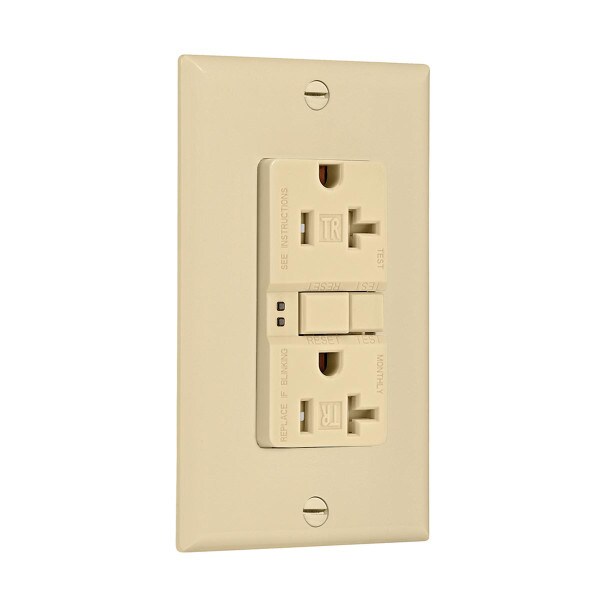 Leviton 15 Amp 125-Volt Duplex SmarTest Self-Test SmartlockPro Tamper Resistant GFCI Outlet, Ivory Leviton 15 Amp 125-Volt Duplex SmarTest Self-Test SmartlockPro Tamper Resistant GFCI Outlet, Ivory
