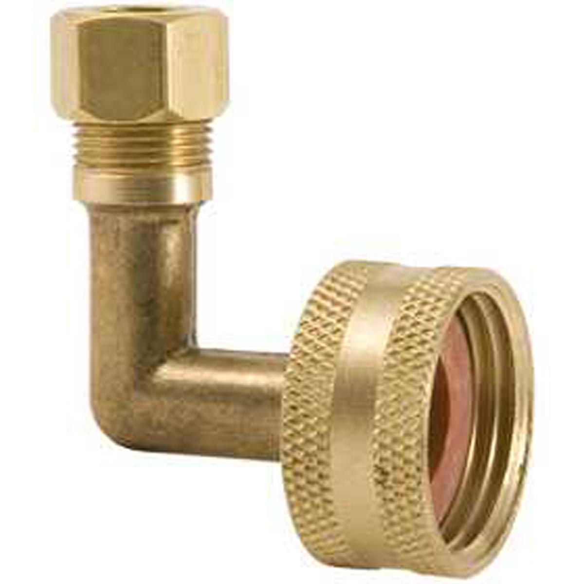 3/8 in. x 3/4 in. Brass Dishwasher 90 Degree Elbow Hose Adapter City Mill