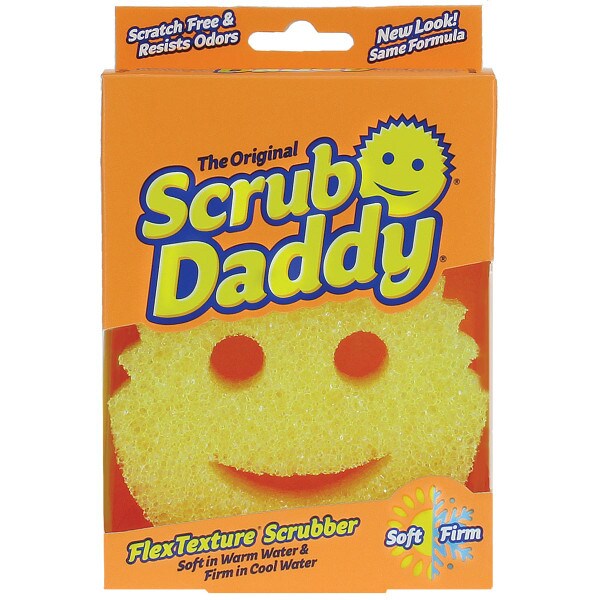 Original Scrub Daddy Sponge - Scratch Free Scrubber for Dishes and Home,  Odor Resistant, Soft in Warm Water, Firm in Cold, Deep Cleaning Kitchen and