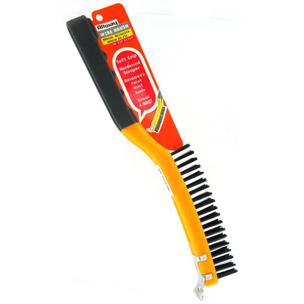 Soft Grip Carbon Steel Wire Block Brush – 6 X 19 Row, Threaded Socket For Heavy Duty Cleaning (SB619)