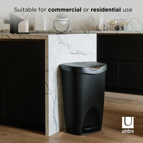 Umbra Brim Step Trash Can, Nickel