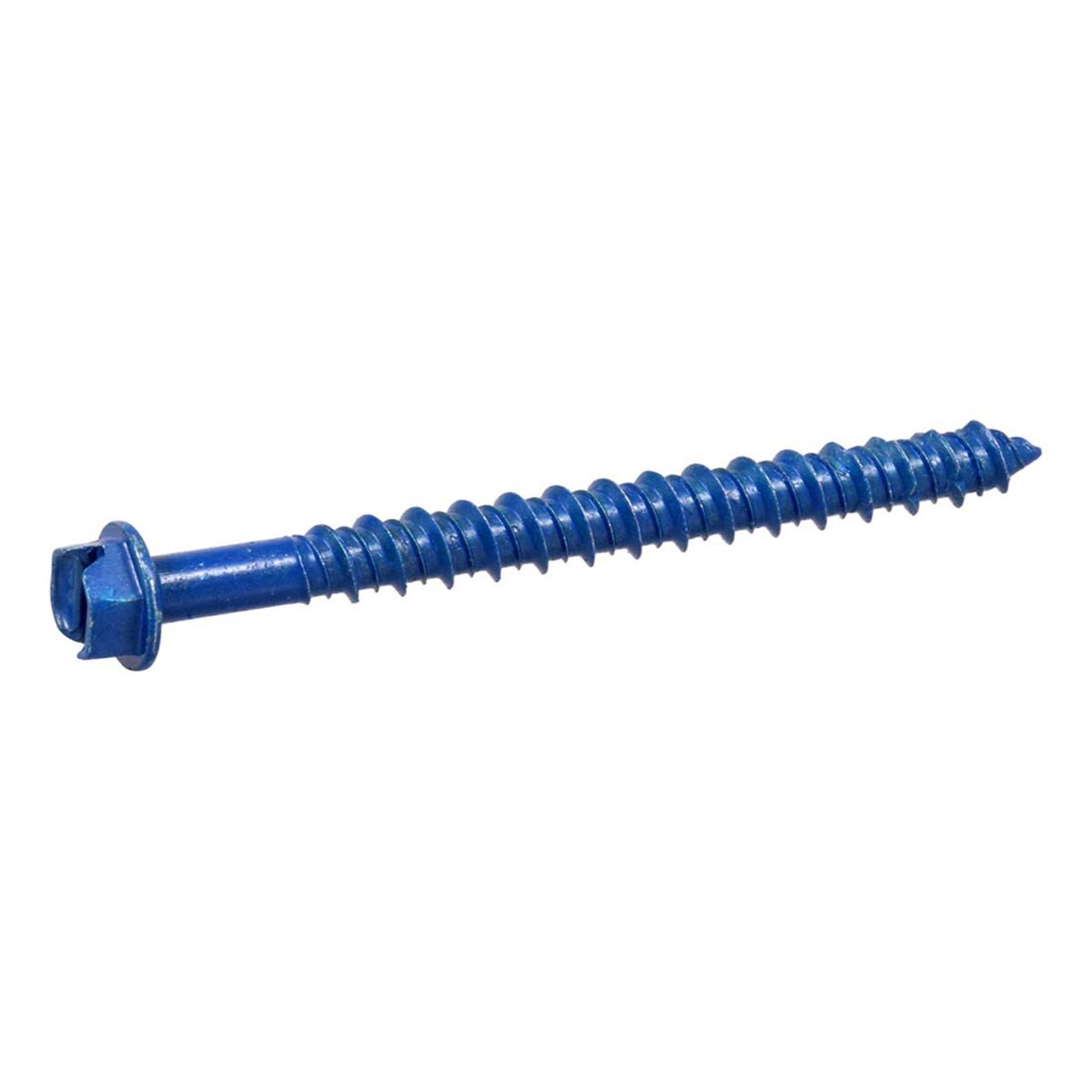Blue Slotted Hex Washer-Head Tapper Concrete Screw Anchor 1/4 in
