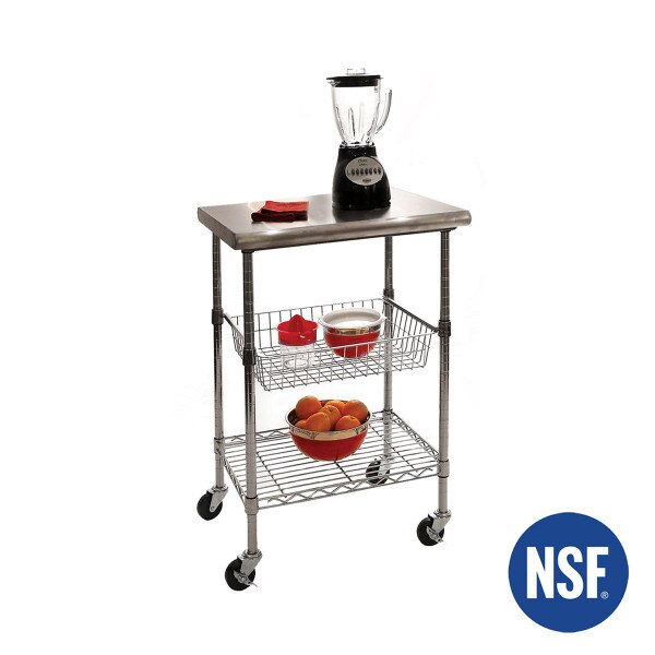 Seville 24 in. x 20 in. x 36 in. Stainless Steel 3Tier Rolling Kitchen
