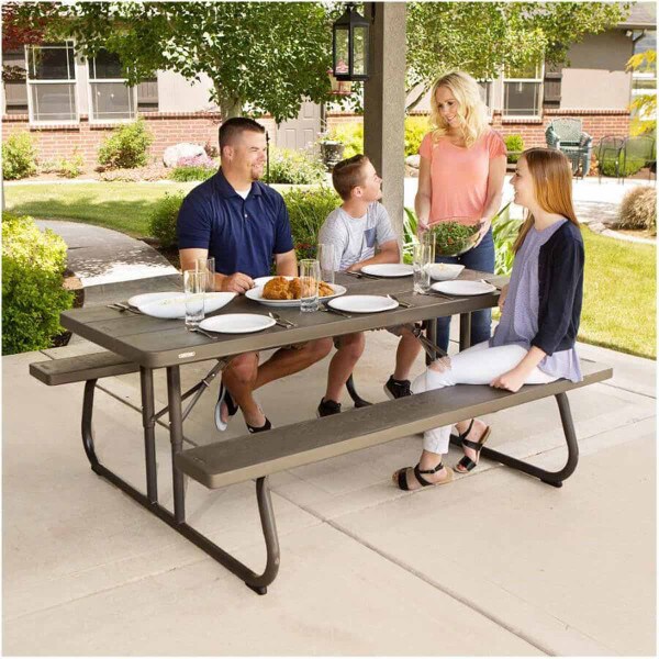 Lifetime 6 ft. Folding Picnic Table with Bench Seats