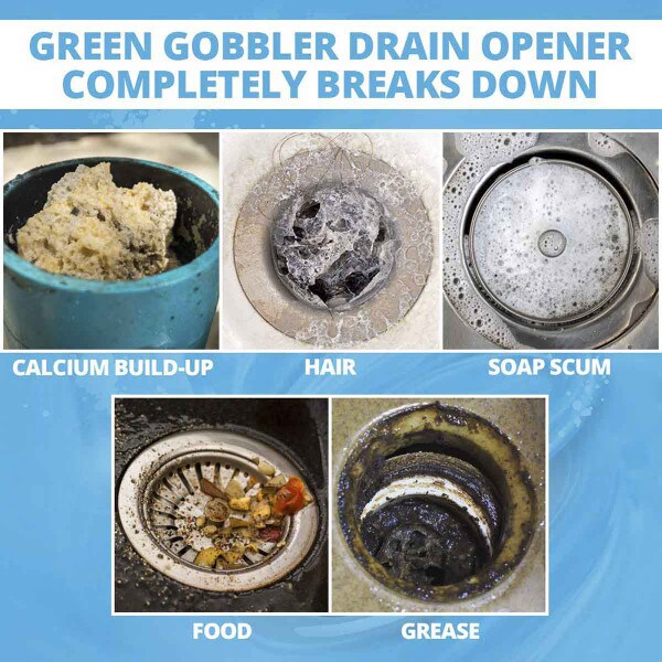 Green Gobbler Drain Clog Remover Powder, 3 Uses