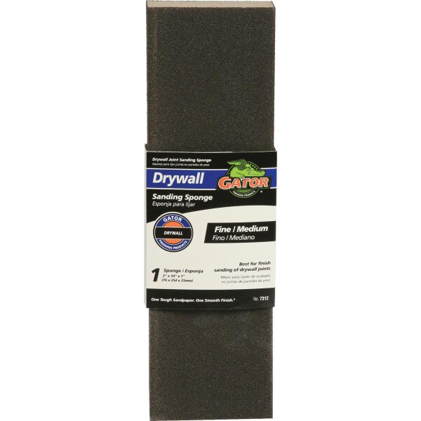 Gator Fine/Medium Grit Drywall Sanding Sponge, 10 in. x 3 in. x 1 in