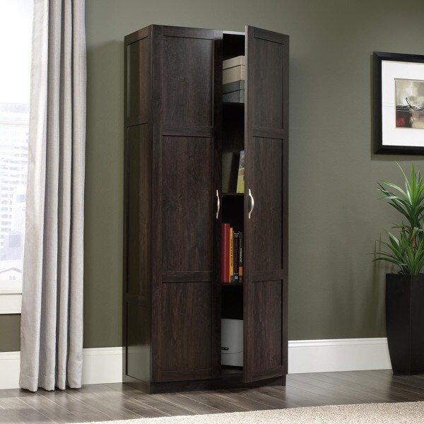 Sauder 71 in. Tall Large Storage Cabinet, Cinnamon Cherry Finish