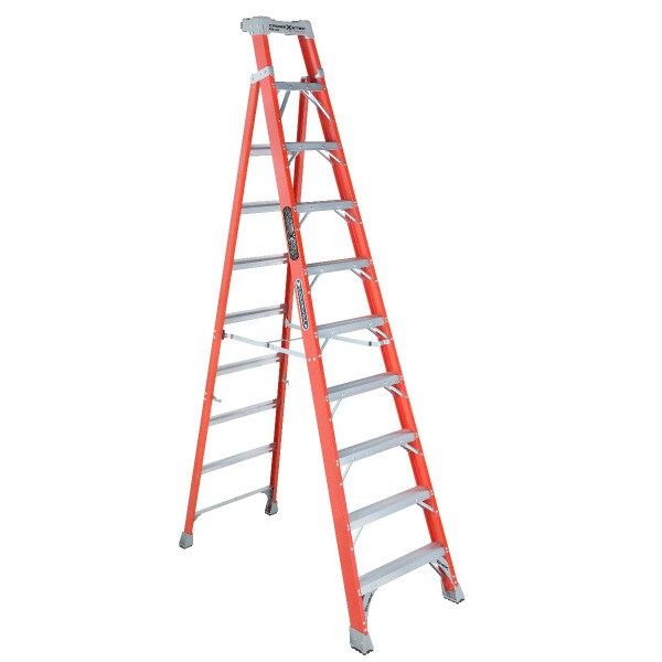 10 FT Fiberglass Extension Ladder - 300 LB Cap, Type IA, Louisville