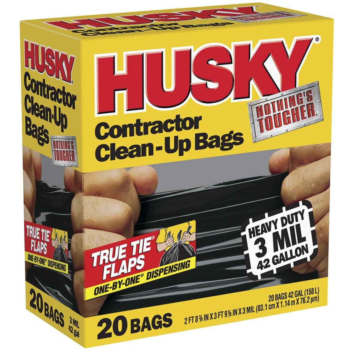 Husky 3mil. 42gal. Contractor Trash Bags