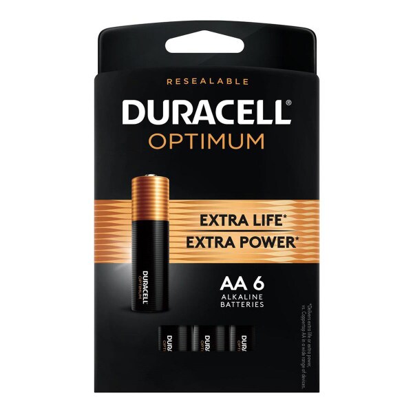 Pack de 4 piles alcalines AA Duracell Optimum, 1,5 V LR06