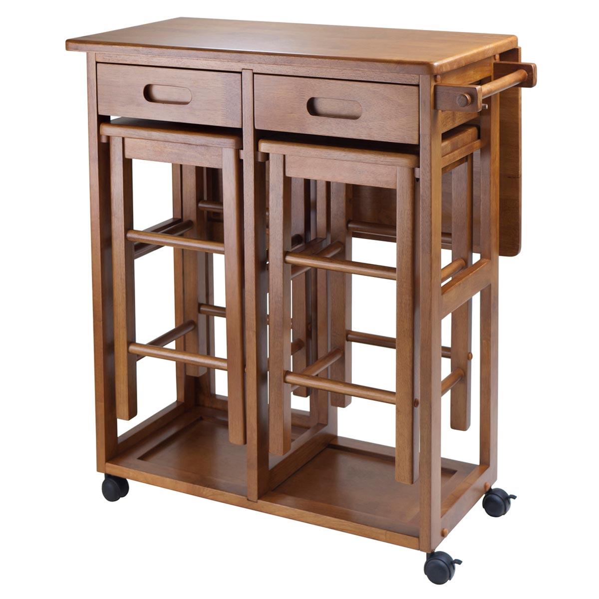 Wooden space saver sales table and chairs