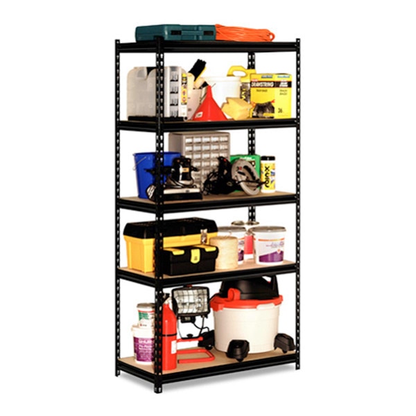5 Shelf 18 Gauge Steel Rack, 36 in. x 72 in. x 18 in., Black Finish ...