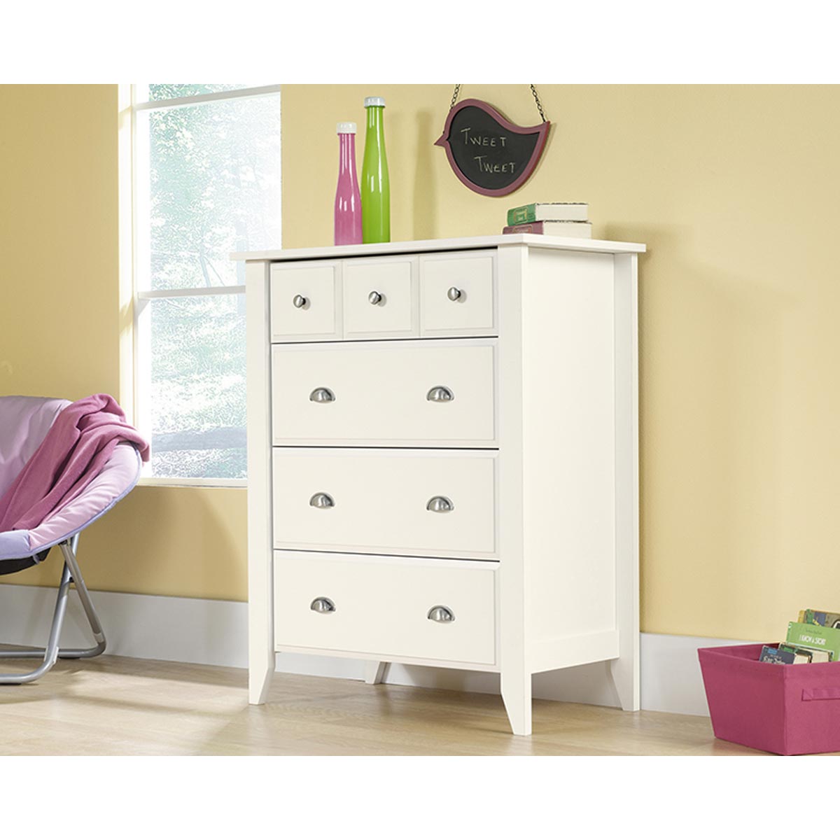 Sauder Shoal Creek White 4 Drawer Dresser City Mill