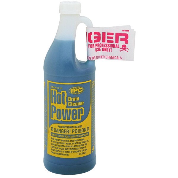 Hot Power Professional Use Sulfuric Acid Drain Cleaner, 1 Quart City Mill