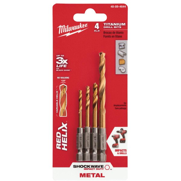 Milwaukee Drill Bit Set, Titanium, 4Piece City Mill