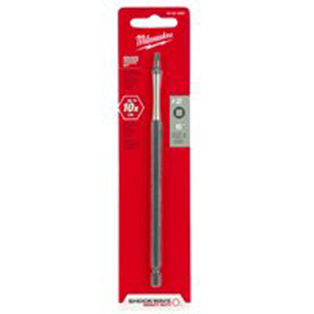 Milwaukee Power Bit, #2 Drive, Square Recess Drive, 1/4 in