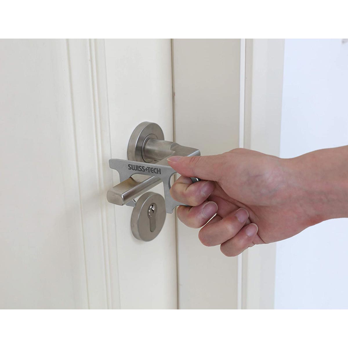 Swiss+Tech Stainless Steel No-Contact Keychain Multi Tool | City Mill