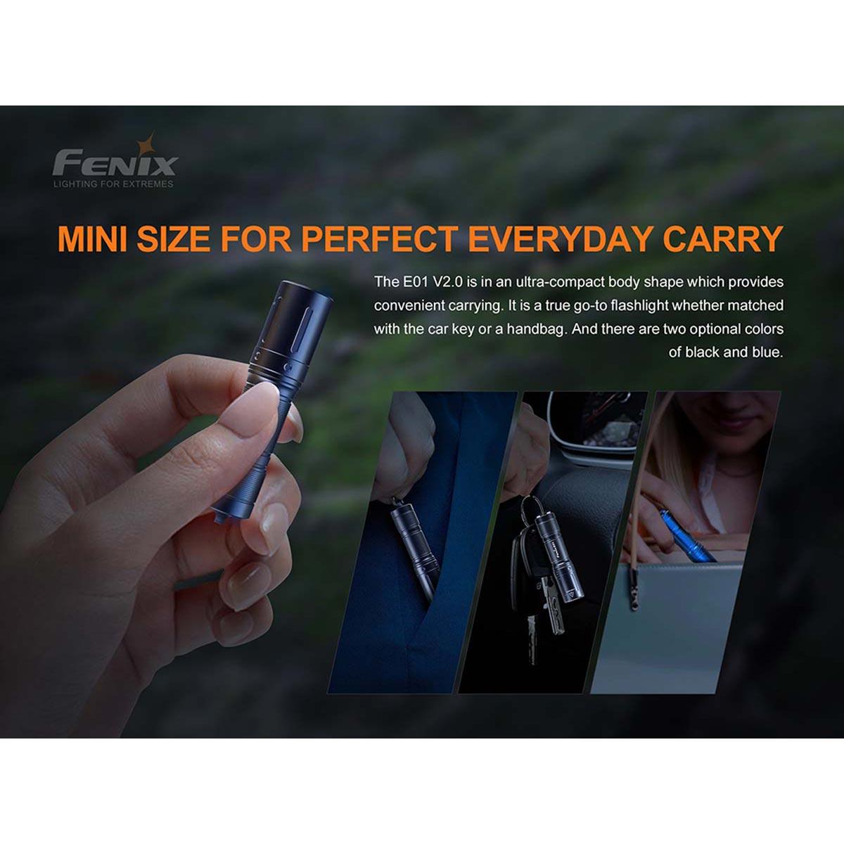 Fenix E01 V2.0 100 Lumen LED Flashlight, 1AAA | City Mill