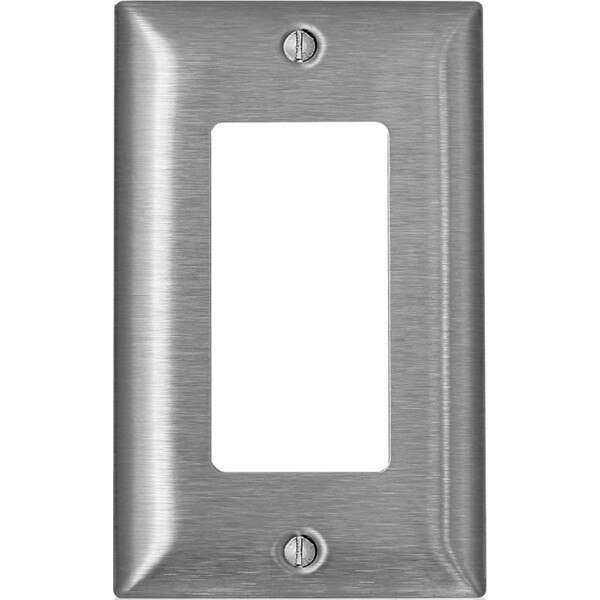 Leviton 1Gang Decora Wall Plate, Stainless Steel City Mill