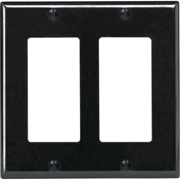 Leviton Decora 2Gang Wall Plate, Black City Mill