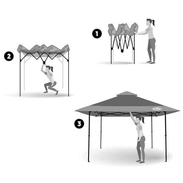 Yoli Pagoda EasyLift 170 13 ft. x 13 ft. Canopy PopUp Tent, Green/Tan