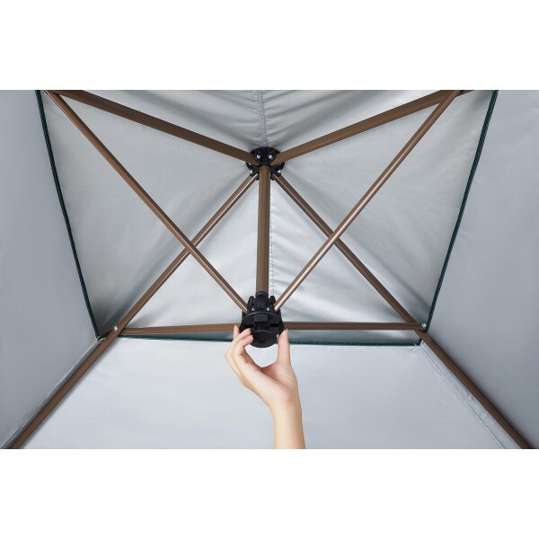 Yoli Pagoda EasyLift 170 13 ft. x 13 ft. Canopy PopUp Tent, Green/Tan