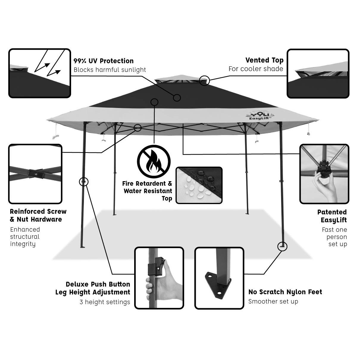 Yoli Pagoda EasyLift 170 13 ft. x 13 ft. Canopy Pop-Up Tent Yoli Pagoda EasyLift 170 13 ft. x 13 ft. Canopy Pop-Up Tent