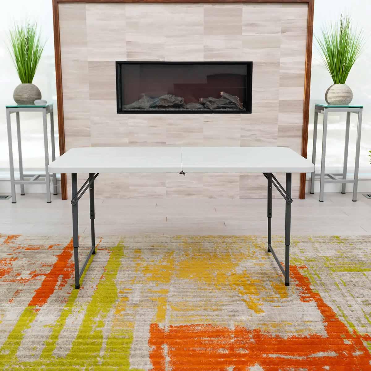 Peakform 4 ft. Adjustable Height Fold-in-Half Table | City Mill