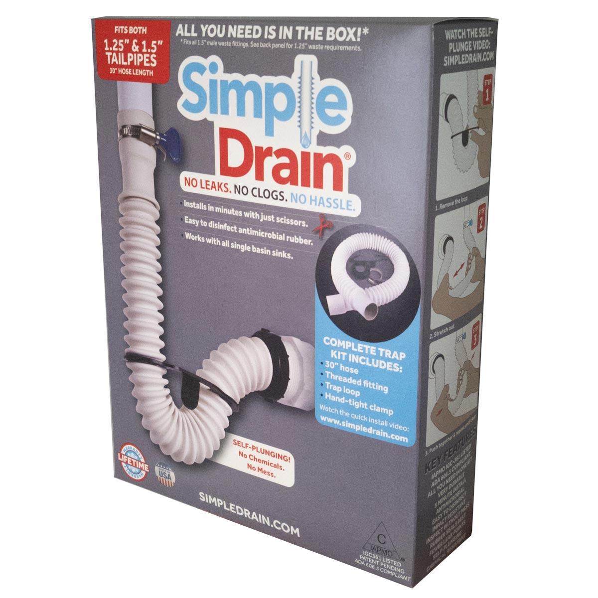 Simple Drain Single Basin Rubber Threaded P-Trap Sink Drain
