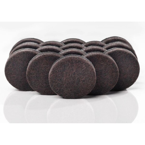 Super Sliders 11/2 in. Round Felt Pads with Gorilla Glue, Brown, 16