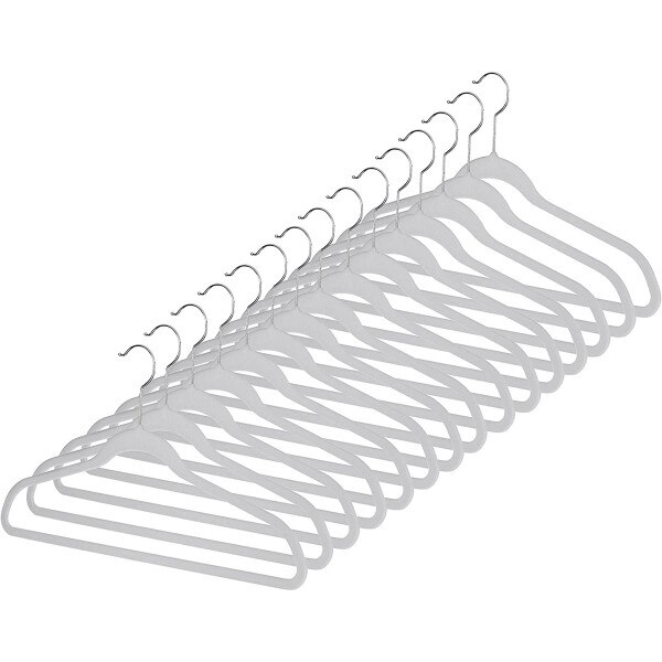 Whitmor Flocked Suit Hangers Set of 15 Glacier Gray City Mill