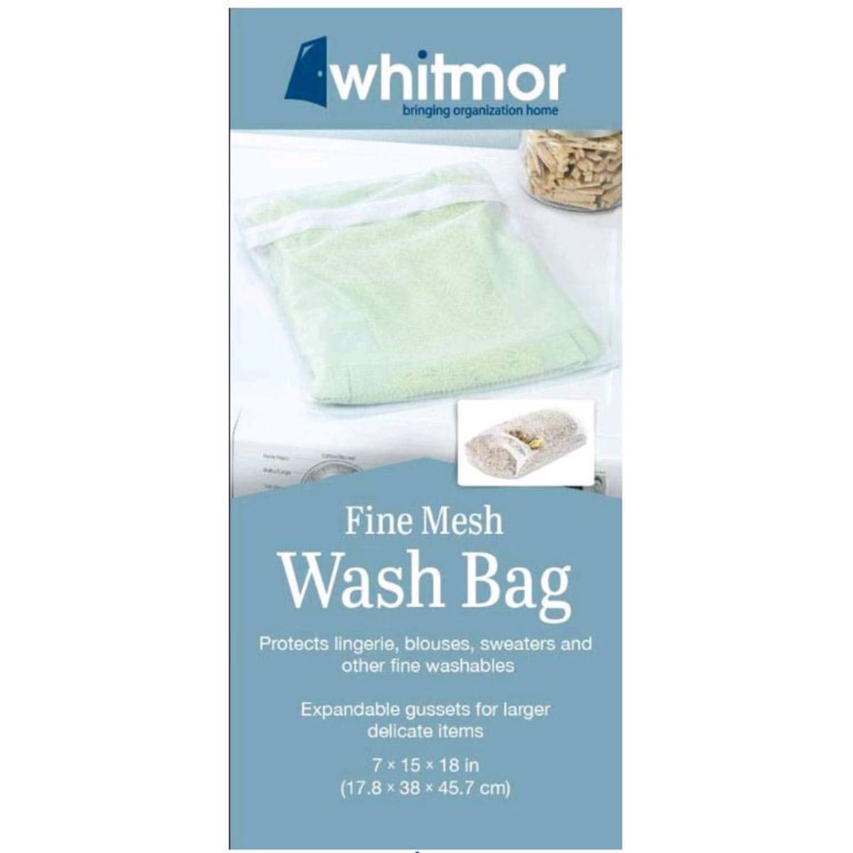 Whitmor Zippered Fine Mesh Wash Bag