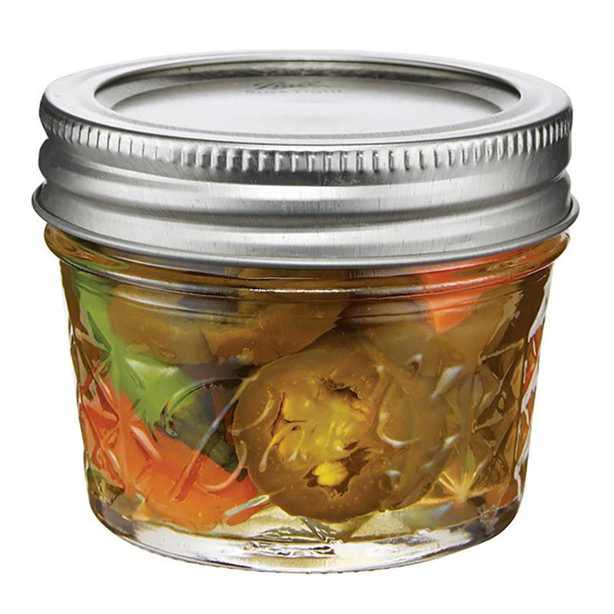 Ball 4 oz. Quilted Crystal Regular Mouth Mason Jelly Jar, 12
