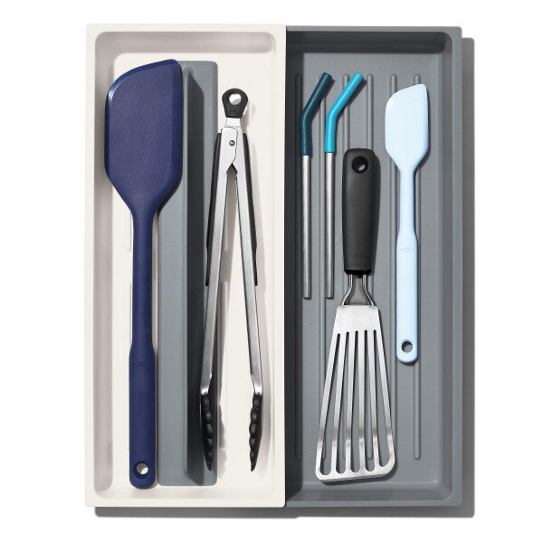 The OXO Good Grips Expandable Long Tool Drawer Organizer is the perfect