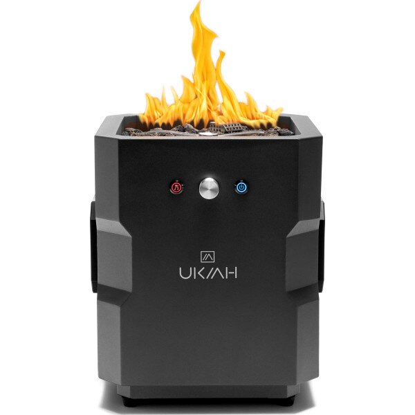 Ukiah Tailgater II Black Portable Gas Fire Pit & Premium Audio