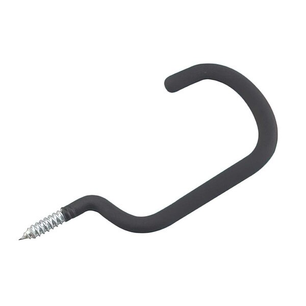 Onward 87/8 in. HeavyDuty Black Vinyl Coated ScrewIn Bicycle Hook