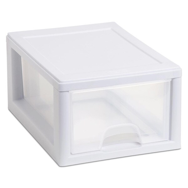 Sterilite 6-Quart Clear Storage Tote with White Lid