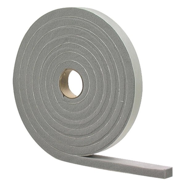 1/4 in. x 17 ft. Gray Waterproof Airtight Foam Tape Weather Strip