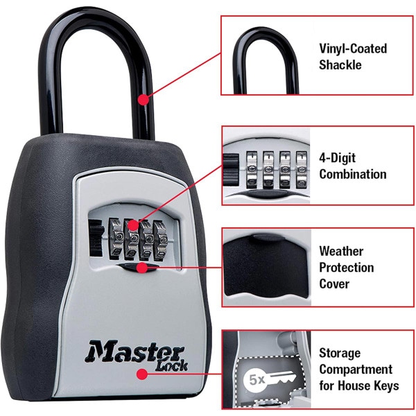 Master Lock Set Your Own Combination Portable Lock Box, 5 Key Capacity