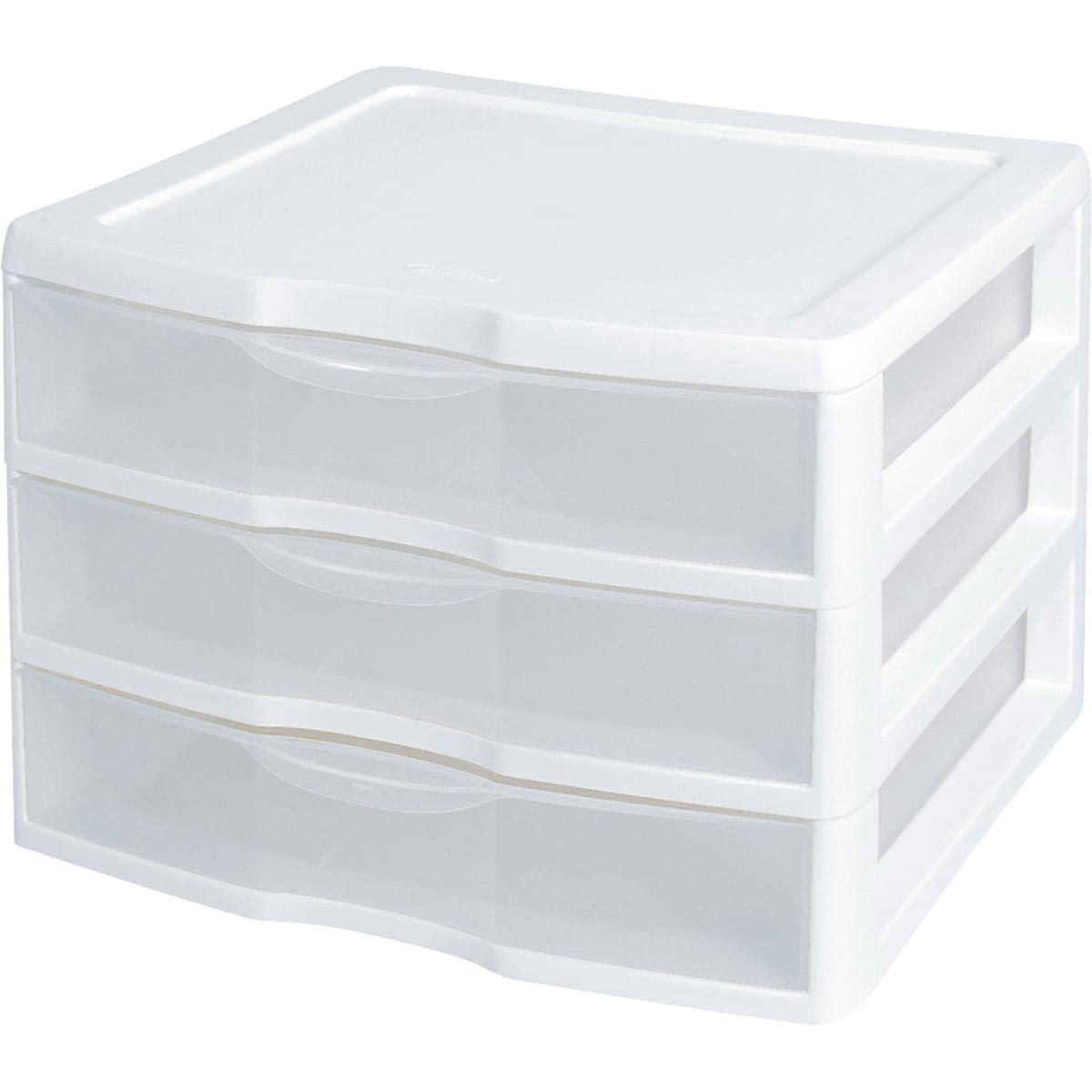 Sterilite 3 Drawer Wide Cart, White