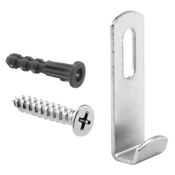 J Mirror Hanger Clip, Chrome with Screws & Anchors