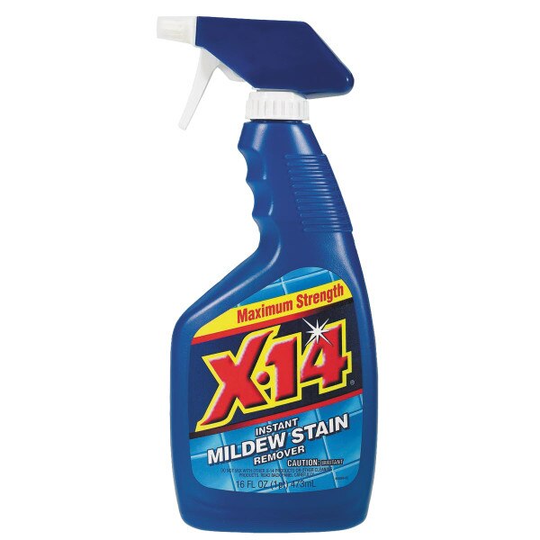 X14 Instant Mold and Mildew Remover, 16 oz Bottle, Clear Yellow Liquid