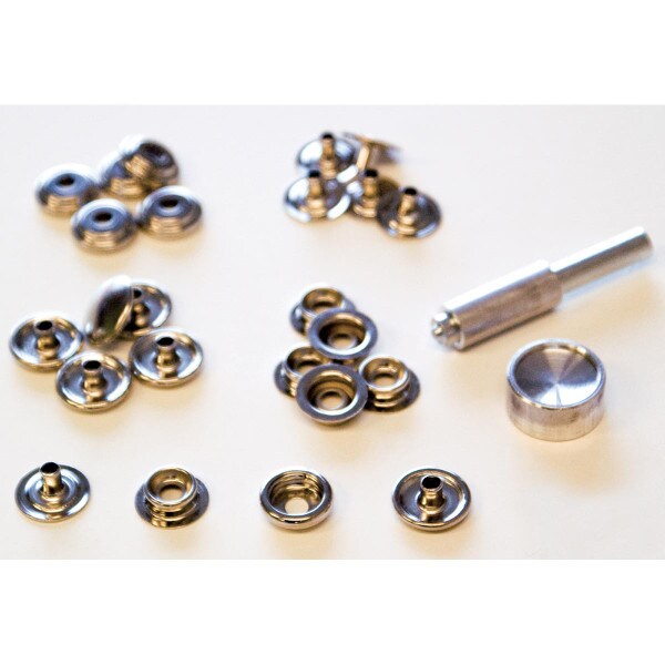 Brass Nickel Plated Canvas Snap Fastener Kit 6 Count