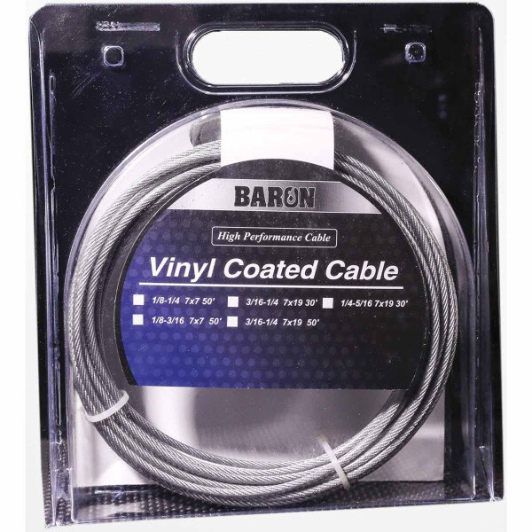 PreCut Aircraft Cable, 3/16 1/4 in. (Dia) x 50 ft. (L), 740 lb