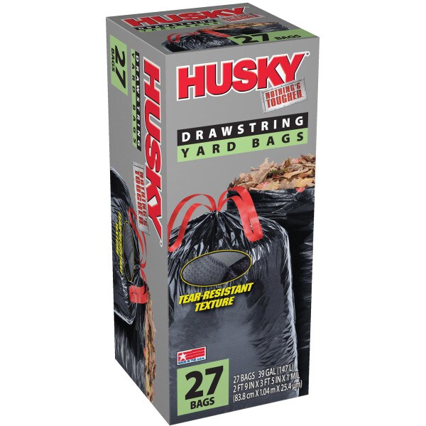 Husky Drawstring Kitchen 13 Gallon Trash Bags