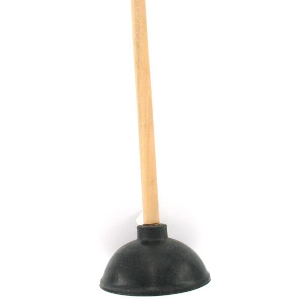 Black Toilet Plunger with Wood Handle City Mill