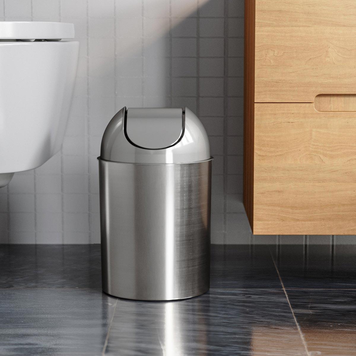 Umbra 9 Liter / 2.5 Gallon Mezzo Trash Can, Nickel Finish